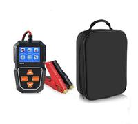 KW218 Testeur de batterie de voiture 6 V-12 V 100-2000 CCA avec résistance à la tension et analyse de la forme d'onde pour batteries gel AGM, noir, convient pour automobile et moto (sacs de rangement)