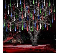 Kwaiffeo 16 tubes de lumières de pluie de météores pour décorations de Noël à l'extérieur, multicolore