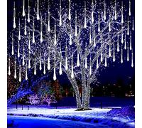 Kwaiffeo Guirlande lumineuse de Noël pour extérieur, 10 tubes de lumières de fées de pluie de météorites, lumières de pluie imperméables pour Halloween, fenêtre de mariage, décoration du jour des rois