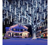 Kwaiffeo Guirlande Lumineuse de Noël Pour Extérieur: 20 Tubes de Lumières de Fées de Pluie de Météorites - Lumières de Pluie Imperméables Pour Halloween Fenêtre de Mariage Décoration du Noël, Blanche