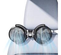 Kwak's Ventilateur de sol de voiture, ventilateur USB avec double tête et 3 vitesses, ventilateur silencieux pour siège de voiture, mini ventilateur portable pour animaux de compagnie et passagers