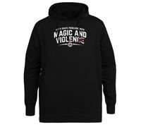Kwantees Let's Solve Problems with Magic and Violence Sweat à Capuche Noir Unisexe Veste à Capuche Écologique Unisex Black Hoodie Eco-Friendly Hooded Jacket