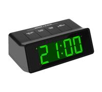 KWANWA Réveil numérique à Piles 110 DP Supper - Luminosité réglable - Modèle Snooze - Réglage 12/24 h - Grand Bouton Poussoir - Grand écran LED - pour Enfants Plus âgés (écran Vert)