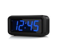 KWANWA Réveil Numérique à Piles, Horloge avec Luminosité Réglable, Snooze, 12/24H, Non Ticking, Gros Chiffres pour Enfants et Adultes