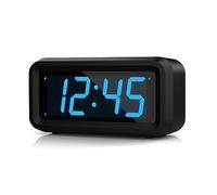KWANWA Réveil Numérique à Piles, Horloge Avec Luminosité Réglable, Snooze, 12/24H, Non Ticking, Gros Chiffres Pour Enfants et Adultes
