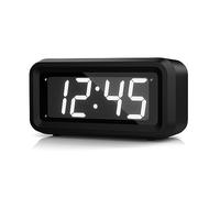 KWANWA Réveil Numérique, Horloge Numérique Pile,Reveil a Piles Luminosité Réglable, Snooze, 12/24H, Reveil Matin Non Ticking Reveil Gros Chiffres Enfants et Adultes EJ11 Affichage Blanc 11.5x8x6.6