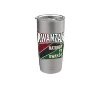 Kwanzaa Matunda Ya Kwanza Rouge Noir Vert Gobelet isotherme en acier inoxydable double paroi