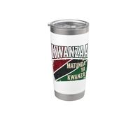 Kwanzaa Matunda Ya Kwanza Rouge Noir Vert Gobelet isotherme en acier inoxydable double paroi