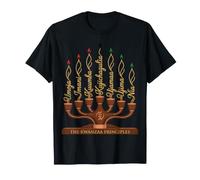 Kwanzaa Principes Kinara avec Sept Bougies Texte Script T-Shirt