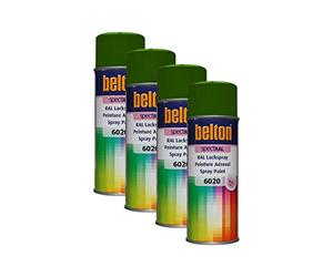 Kwasny Belton Spectral 324 115 Lot de 4 bombes de peinture en spray RAL 6020 Vert oxyde de chrome brillant 400 m
