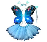Kwatieh Costume de fée d'ange pour Fille avec Jupe colorée Magique pour Princesse, fête déguisée, Orange, 4-11 Ans #320