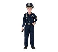 Kwatieh Costume de Policier de Luxe avec Talkie-walkie, Sifflet, Bâton et Autres Accessoires de Police pour Tenues de Cosplay de Flic #306B