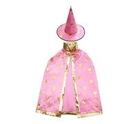 Kwatieh Costume de Sorcière d'halloween pour Enfants, Cape du Magicien d'halloween avec Chapeau Cape de Sorcier Sorcière Enfant Cosplay Costume pour Fête de Cosplay d'halloween Garçon Fille F403B
