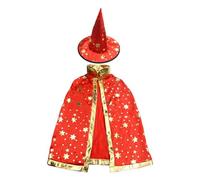 Kwatieh Costume de Sorcière d'halloween pour Enfants, Cape du Magicien d'halloween avec Chapeau Cape de Sorcier Sorcière Enfant Cosplay Costume pour Fête de Cosplay d'halloween Garçon Fille F403B