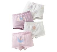 Kwatieh Culotte Fille Slip en Coton Confort Doux Mignonne en Dessin Animé Culotte Boxer Confortables et Respirantes pour Petites Filles Enfant Lot de 4 F422