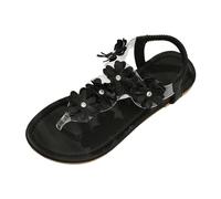 Kwatieh Sandales plates bohèmes à fleurs pour femmes avec bride élastique et semelle souple chaussures décontractées plage vacances Femme Ballerines Petit Talon Converse Basse Chaussures Interieur