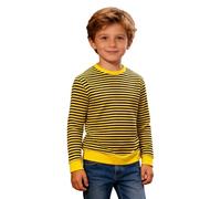 Kwatieh T-Shirt à Rayures Enfant Pull Col Rond pour garçon et Fille Décontracté Top Manches Longues Motif Graphique Chemise Thermique Doux Respirant Tenue pour Fêtes et Quotidienne 3-14 Ans #F6