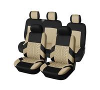 KWAYA Housses De Siège De Voiture Universelles 2 Places 3 Places Ou 5 Places pour Golf VII Housses De Protection De Siège Intérieur De Voiture Ensembles Housses Siège(Beige-9PCS)