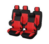 KWAYA Housses De Siège De Voiture Universelles 2 Places 3 Places Ou 5 Places pour Golf VII Housses De Protection De Siège Intérieur De Voiture Ensembles Housses Siège(Red-9PCS)