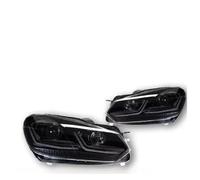 KWAYA Kit Phares LED Voiture pour Golf 6 2009 2010 2011 2012 avec Feux Jour Séquentiels Et Feux Croisement Bi-xénon HID Boîtier Anti-poussière Ensemble Lampe Avant(LED-Silver)