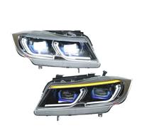 KWAYA Lot De 2 Phares LED DRL Hid Bi Xenon pour Série 3 E90 320i 318i 323i 2005-2009 2010 2011 2012 Accessoires De Style Ensemble Lampe Avant(2005-2008 Year,Xenon)