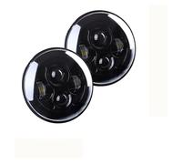 KWAYA Lot De 2 Phares Ronds À LED Noirs De 7 Pouces pour Land pour Rover pour Defender 90 110 80 W Ensemble Lampe Avant(2pcs Headlight 1)