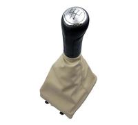 KWAYA Pommeau De Levier De Vitesse À 5 Vitesses pour Polo 9N 9N2 9N3 2001-2009 Levier Vitesse(5 Speed Silver Beige)