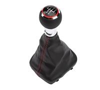 KWAYA Pommeau De Levier De Vitesse Manuel en Cuir pour A3 S3 8P 2003-2013 5/6 Vitesses Red Line Levier Vitesse(5 Speed)