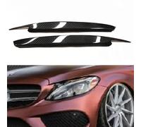 KWAYA Sourcils de Phare pour Benz W205 C Class 2015-2018, 2 PCS Kit de Carrosserie de Paupière de Sourcil de Phare de Voiture ABS