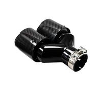 KWAYA Tuyau D'échappement 1 Silencieux D'échappement Universel Voiture Même Longueur Noir en Forme Y Double Sortie Embout D'échappement Brillant en Sergé Embout Silencieux(63.5mm-101mm)