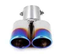 KWAYA Tuyau D'échappement Embout Silencieux D'échappement Universel Acier Inoxydable Bleu Grillé 1 À 2 Tuyaux pour Silencieux Arrière De Voiture Embout Silencieux