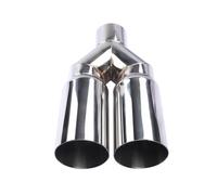 KWAYA Tuyau D'échappement Silencieux D'échappement Universel Double Cylindre en Acier Inoxydable Entrée 63 Mm Sortie 76 Mm pour Voiture Embout Silencieux