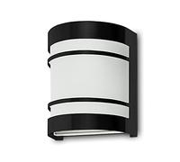 Kwazar Luminaire - Applique Murale d'Extérieur - Lampe d'Extérieur - Ampoule E27, Design Moderne, pour Usage Extérieur et Intérieur, Maison et Jardin, 230V, 60 W Max., IP44, MEGAN2, Noir