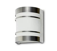 Kwazar Luminaire - Applique Murale d'Extérieur - Lampe d'Extérieur - Ampoule E27, Design Moderne, pour Usage Extérieur et Intérieur, Maison et Jardin, 230V, 60 W Max., IP44, MEGAN2, Argent
