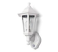 Kwazar Luminaire Applique murale extérieure avec détecteur de mouvement E27 IP44 Blanc - Lampe d'extérieur vintage max. 60W pour entrée, mur de la maison & jardin | résistant aux intempéries
