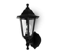 Kwazar Luminaire Applique murale extérieure E27 IP44 Noir Lampe d'extérieur rustique max 60W - Eclairage mural résistant aux intempéries pour le mur de la maison, le jardin & l'entrée | ERANO.A