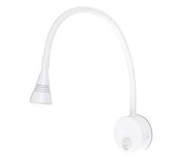Kwazar Luminaire - Applique Murale Intérieure - Lampe de Lecture - Lampe LED 3W - Luminaire Élégant avec Interrupteur - Lumiere Neutre 4000K, 180lm - pour Salon, Bureau - LORIS Blanc