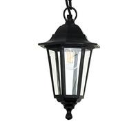Kwazar Luminaire Exterieur E27 IP44 - Noir - Lampe Exterieur Suspendu - Rustique jusqu’à 60W - Résistante aux Intempéries pour Maison, Jardin et Entrée - ERANO.A