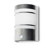 Kwazar Luminaire - Lampe d'Extérieur avec Détecteur de Mouvement et de Crépuscule - Applique Murale - pour Une Utilisation en Extérieur et en Intérieur, 230V, E27, 60 W Max., IP44, MEGAN1, Argent