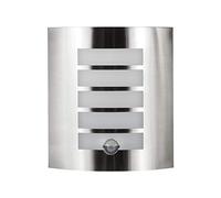 Kwazar Luminaire Lampe halogène murale avec détecteur de mouvement 180° Lampe d'extérieur E27 Douille max. 15W Lampe d'extérieur AREK.S Argent Alu Chrome