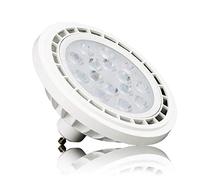 Kwazar Luminaire L'ampoule LED Blanc GU10 ES111 15W AR111 est équivalente à 95W d'une ampoule classique. Flux lumineux 1200 lumens Température de couleur 3000K blanc chaud