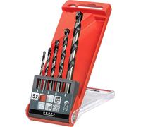 kwb 044300 acier chrome-molybdène Jeu de forets pour béton 5 pièces 3 mm, 4 mm, 5 mm, 6 mm, 8 mm tige cylindrique 1 set