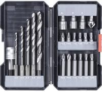 kwb 108805 22 pièces Assortiment de forets et d'embouts métal 3 mm, 4 mm, 5 mm, 6 mm, 8 mm