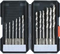 kwb 108810 HSS Jeu de forets hélicoïdaux à métaux 12 pièces Mandrin à serrage rapide, mandrin de perçage à couronne dentée 12 pièces