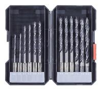 kwb 108830 Jeu de forets pour le bois 12 pièces 3 mm 4 mm 5 mm 6 mm 7 mm 8 mm mandrin à serrage rapide mandrin à