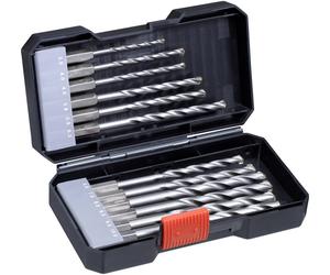 kwb 108840 acier à métaux Jeu de forets spiralés pour pierre 12 pièces 4 mm, 5 mm, 6 mm, 8 mm, 10 mm, 3 mm, 9 mm tige cylindrique 1 set
