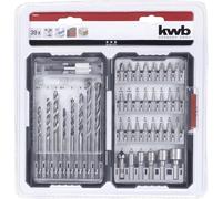 kwb 108955 39 pièces Assortiment de forets et d'embouts métal, Pierre, Béton,