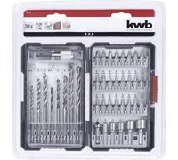kwb 108955 39 pièces Assortiment de forets et d'embouts métal, Pierre, Béton, bois, Brique