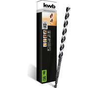 kwb 3-S Japan Mèche à serpentin ø 12 mm, 235 mm en acier CV poli brillant avec affûtage de pointe super tranchant, pointe de centrage et tige E 6.3