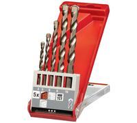 kwb 38500 acier à métaux Jeu de forets spiralés pour pierre 5 pièces 4 mm, 5 mm, 6 mm, 8 mm, 10 mm Longueur totale 160 mm tige